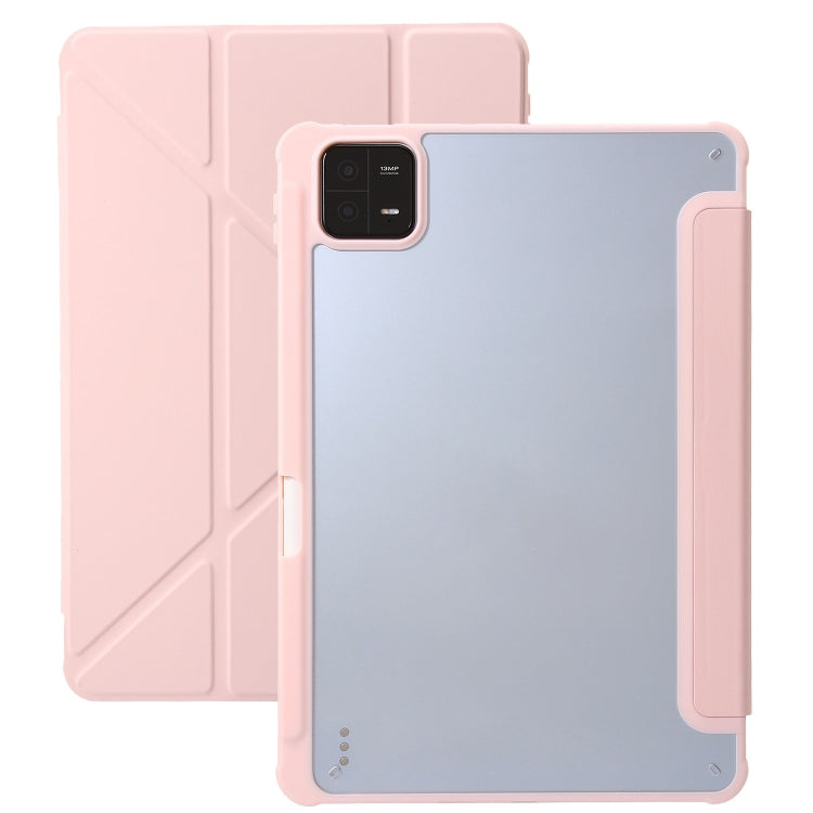 Clear Acrylic Deformation Leather Tablet Case, For Xiaomi Pad 6, For Xiaomi Redmi Pad SE, For Xiaomi Pad 6 Pro