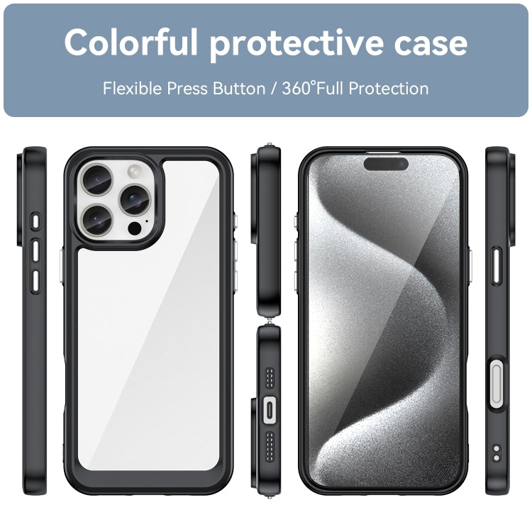 Colorful Series Acrylic + TPU Phone Case, For iPhone 16 Pro Max, For iPhone 16 Pro, For iPhone 16 Plus, For iPhone 16