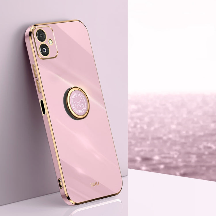 XINLI Straight Edge 6D Electroplate TPU Phone Case with Ring Holder