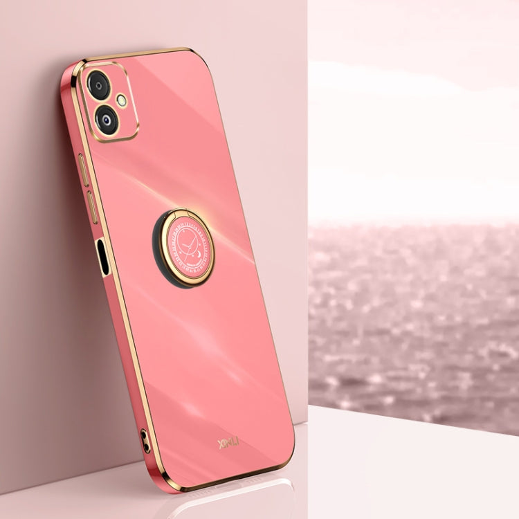 XINLI Straight Edge 6D Electroplate TPU Phone Case with Ring Holder