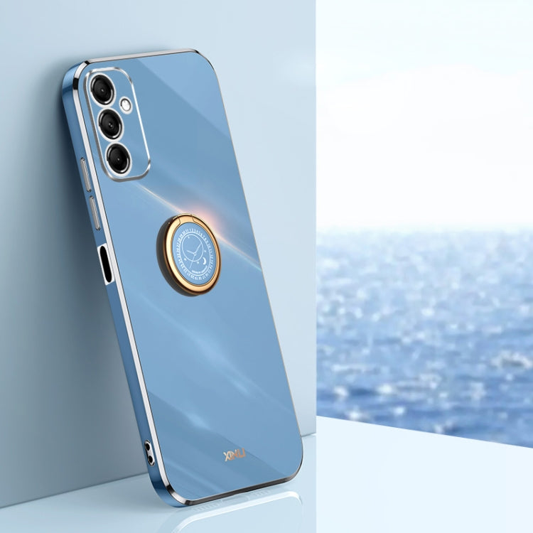 XINLI Straight Edge 6D Electroplate TPU Phone Case with Ring Holder