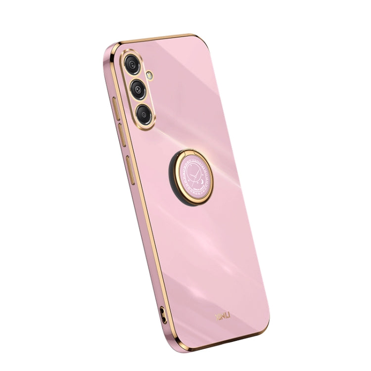 Coque XINLI Straight Edge 6D en TPU galvanisé avec anneau de support, pour Samsung Galaxy F14 5G, Samsung Galaxy M14 5G, Samsung Galaxy A04e 4G