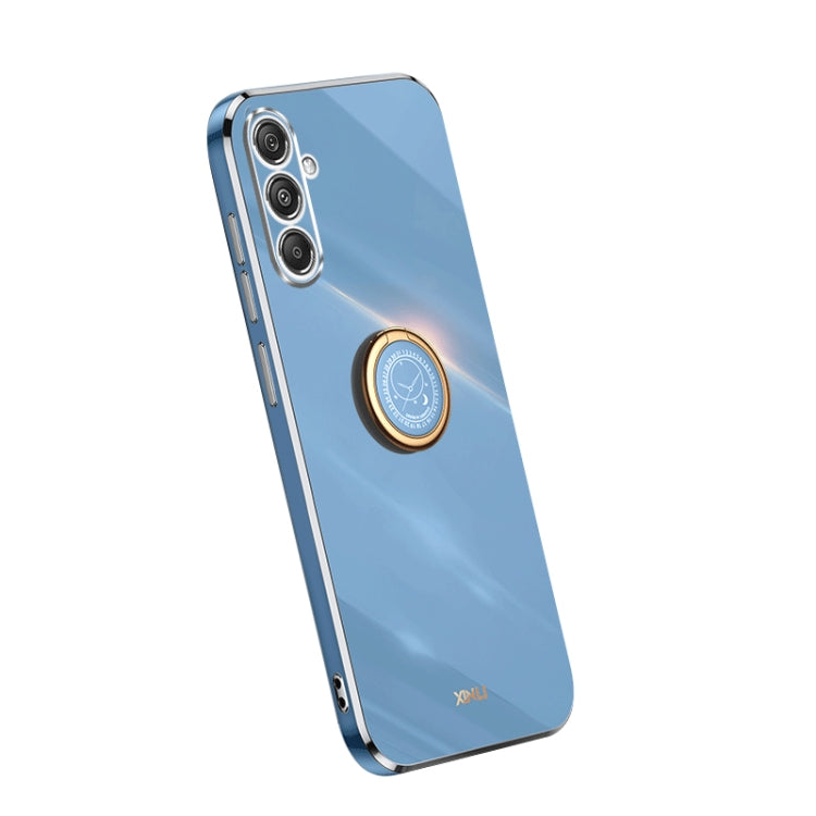 Coque XINLI Straight Edge 6D en TPU galvanisé avec anneau de support, pour Samsung Galaxy F14 5G, Samsung Galaxy M14 5G, Samsung Galaxy A04e 4G