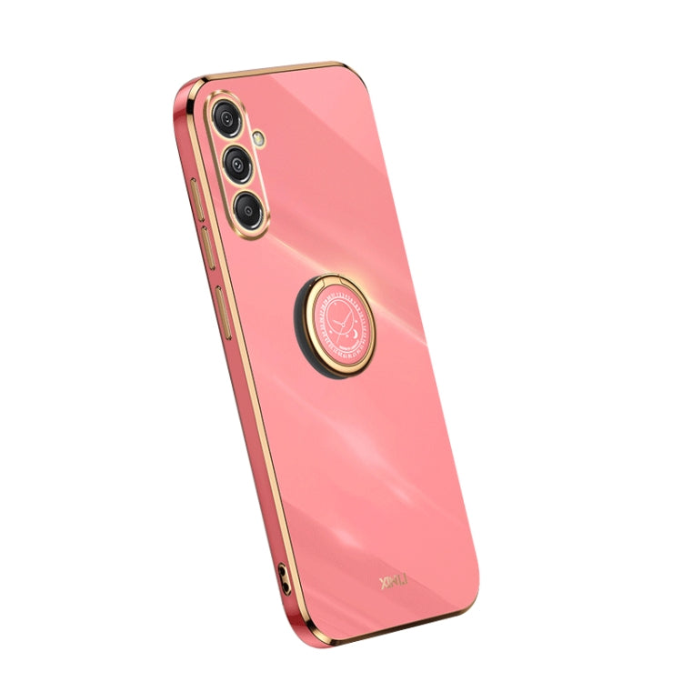Coque XINLI Straight Edge 6D en TPU galvanisé avec anneau de support, pour Samsung Galaxy F14 5G, Samsung Galaxy M14 5G, Samsung Galaxy A04e 4G