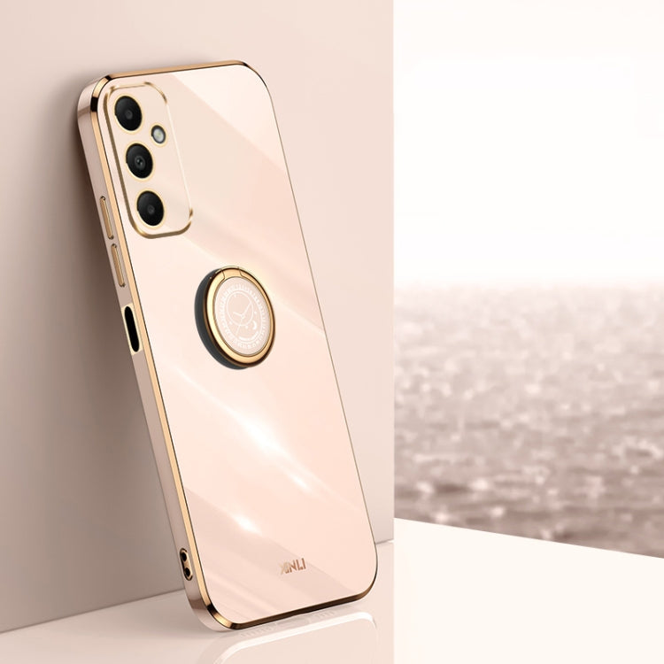 XINLI Straight Edge 6D Electroplate TPU Phone Case with Ring Holder