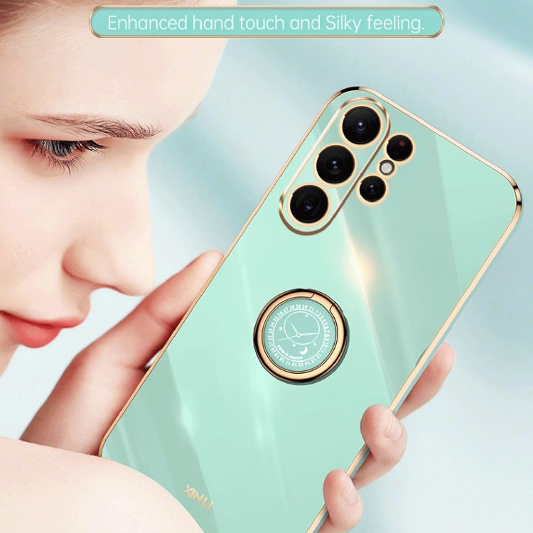 Coque XINLI Straight Edge 6D en TPU galvanisé avec anneau de support, pour Samsung Galaxy S24+ 5G, Samsung Galaxy S24 5G, Samsung Galaxy A05, Samsung Galaxy A05s