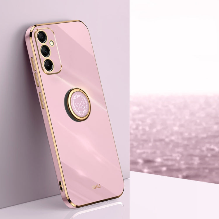 Coque XINLI Straight Edge 6D en TPU galvanisé avec anneau de support, pour Samsung Galaxy A15, A55, A35 5G et S24 Ultra 5G