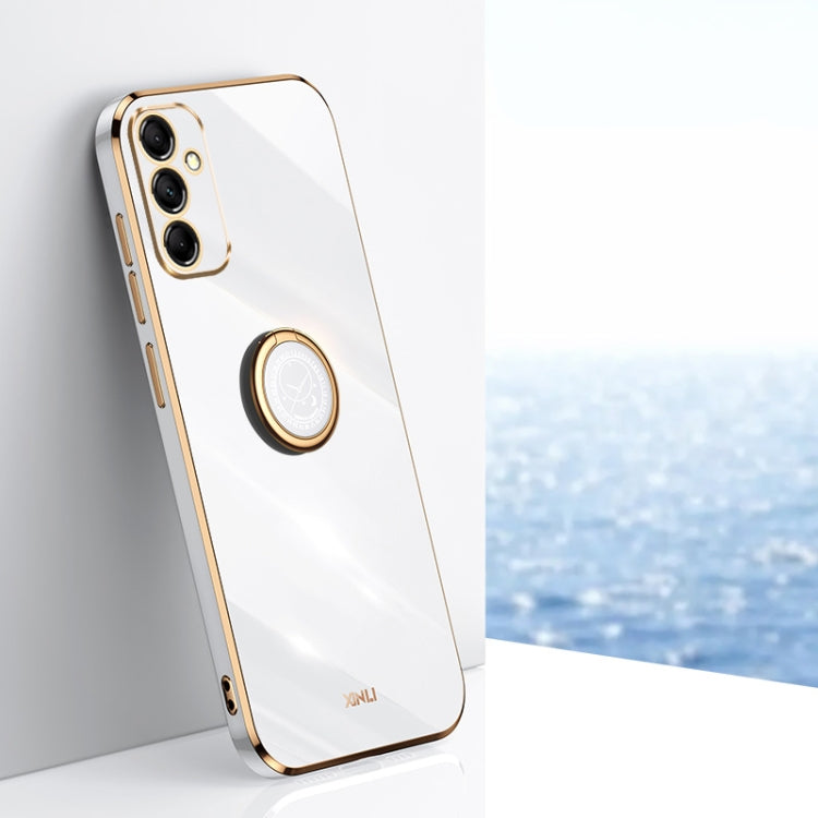 Coque XINLI Straight Edge 6D en TPU galvanisé avec anneau de support, pour Samsung Galaxy A15, A55, A35 5G et S24 Ultra 5G