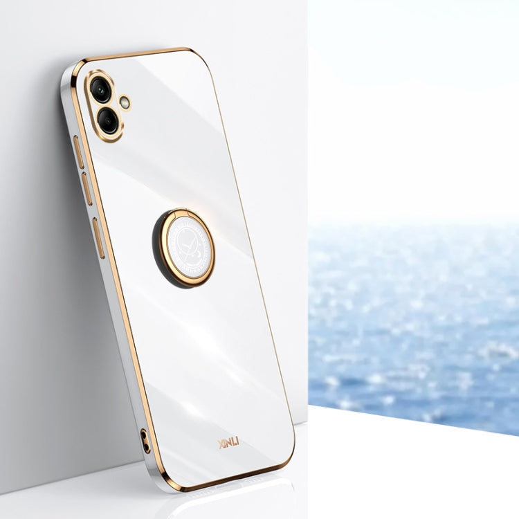 XINLI Straight Edge 6D Electroplate TPU Phone Case with Ring Holder