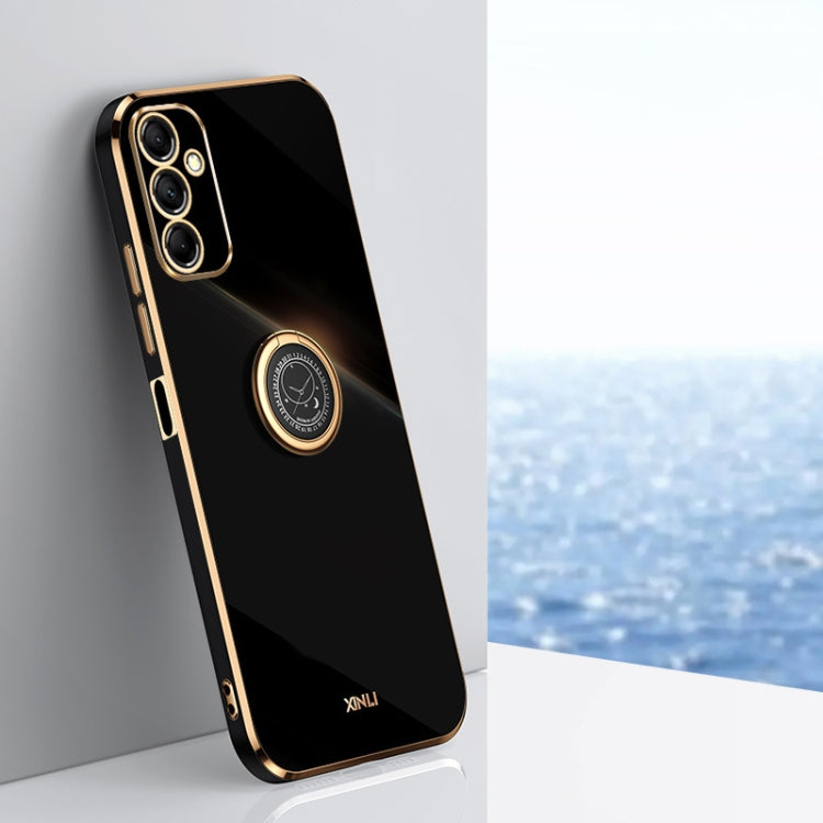 Coque XINLI Straight Edge 6D en TPU galvanisé avec anneau de support, pour Samsung Galaxy A15, A55, A35 5G et S24 Ultra 5G