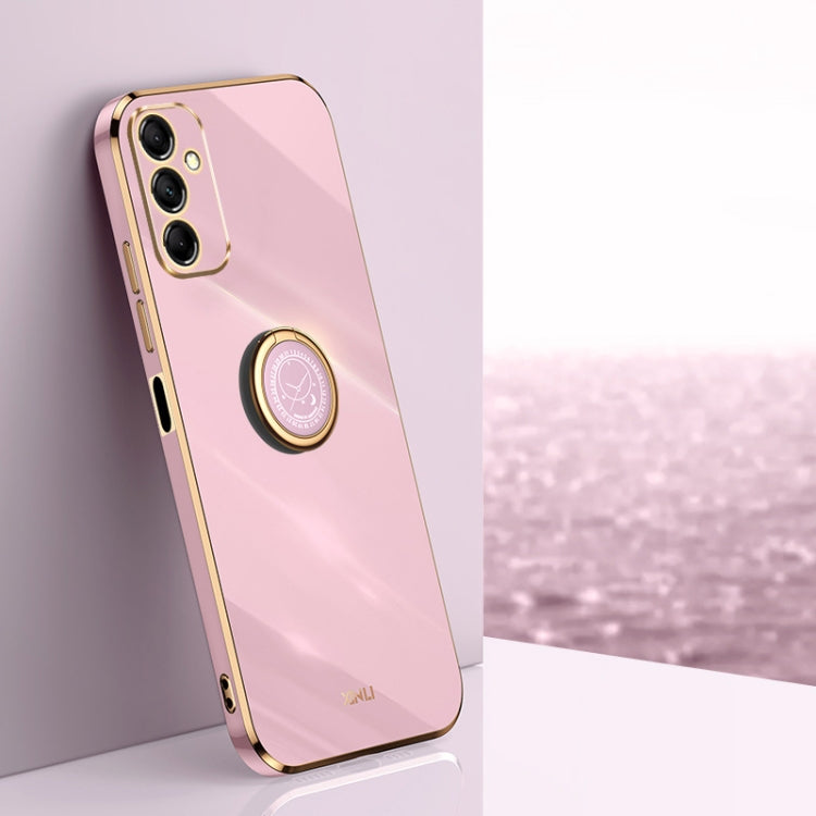 Coque XINLI Straight Edge 6D en TPU galvanisé avec anneau de support, pour Samsung Galaxy A15, A55, A35 5G et S24 Ultra 5G