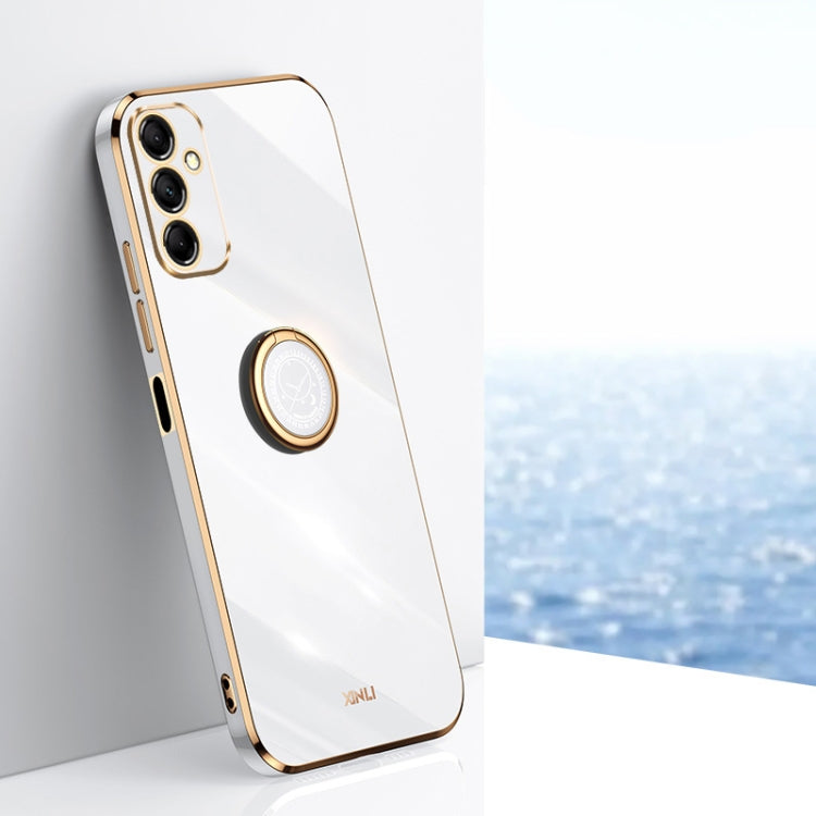 Coque XINLI Straight Edge 6D en TPU galvanisé avec anneau de support, pour Samsung Galaxy A15, A55, A35 5G et S24 Ultra 5G
