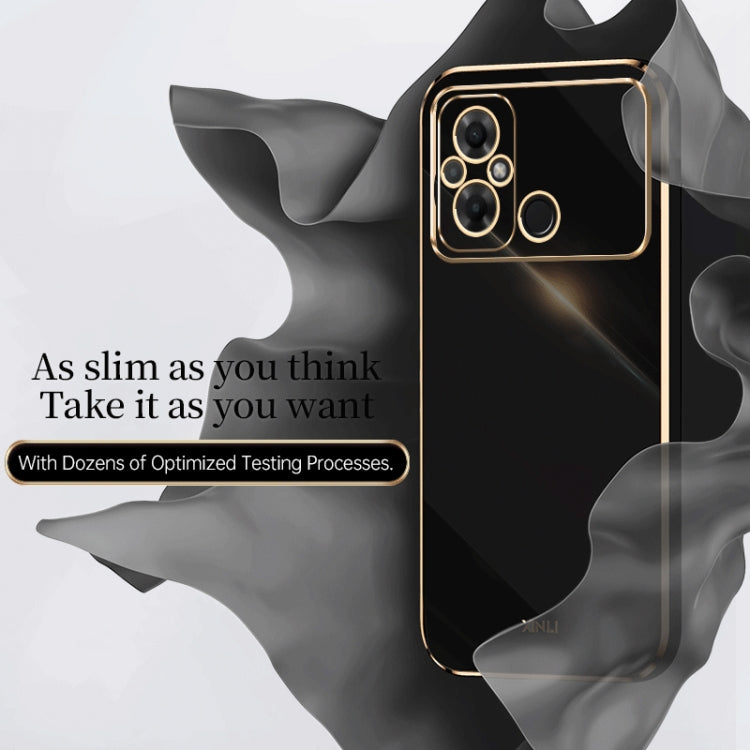 XINLI Straight Edge 6D Electroplate TPU Phone Case, For Xiaomi Poco C55 4G, For Xiaomi Redmi Note 12 5G Global
