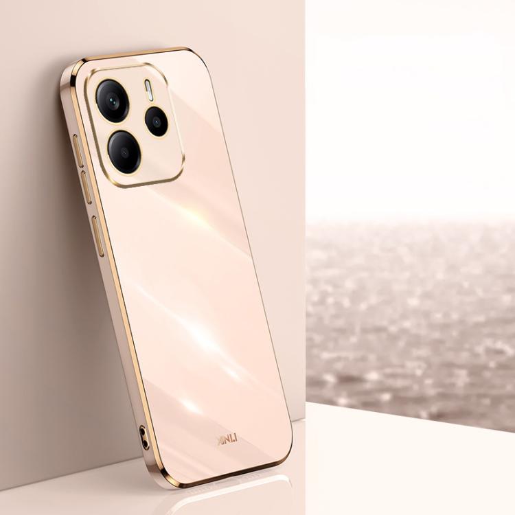 XINLI Straight Edge 6D Electroplate TPU Phone Case, For Redmi Note 14 4G 163.25mm, For Redmi Note 14 5G Global, For Redmi 14 4G