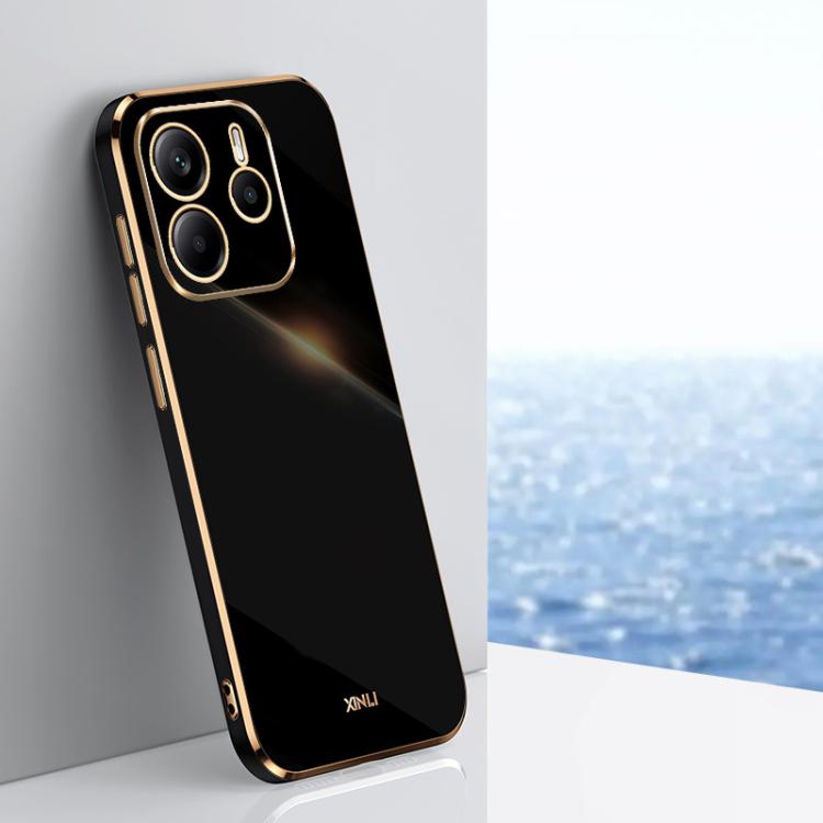 Coque XINLI Straight Edge 6D en TPU galvanisé pour Xiaomi Redmi K70, Redmi 12 4G, Redmi Note 12S 4G et Redmi Note 12 Pro 4G