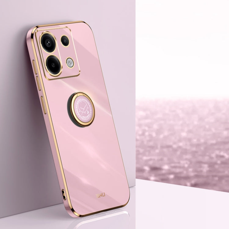 XINLI Straight Edge 6D Electroplate TPU Phone Case with Ring Holder