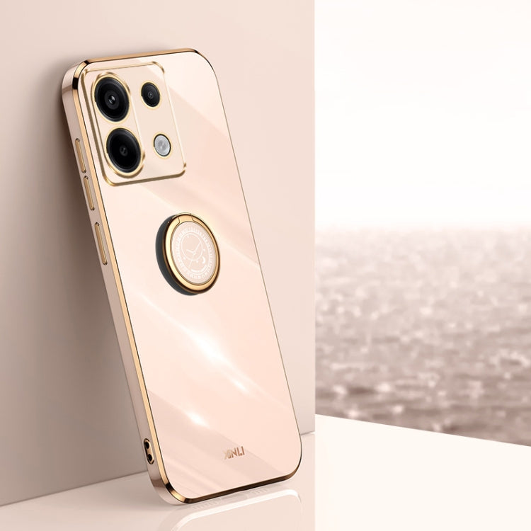 XINLI Straight Edge 6D Electroplate TPU Phone Case with Ring Holder