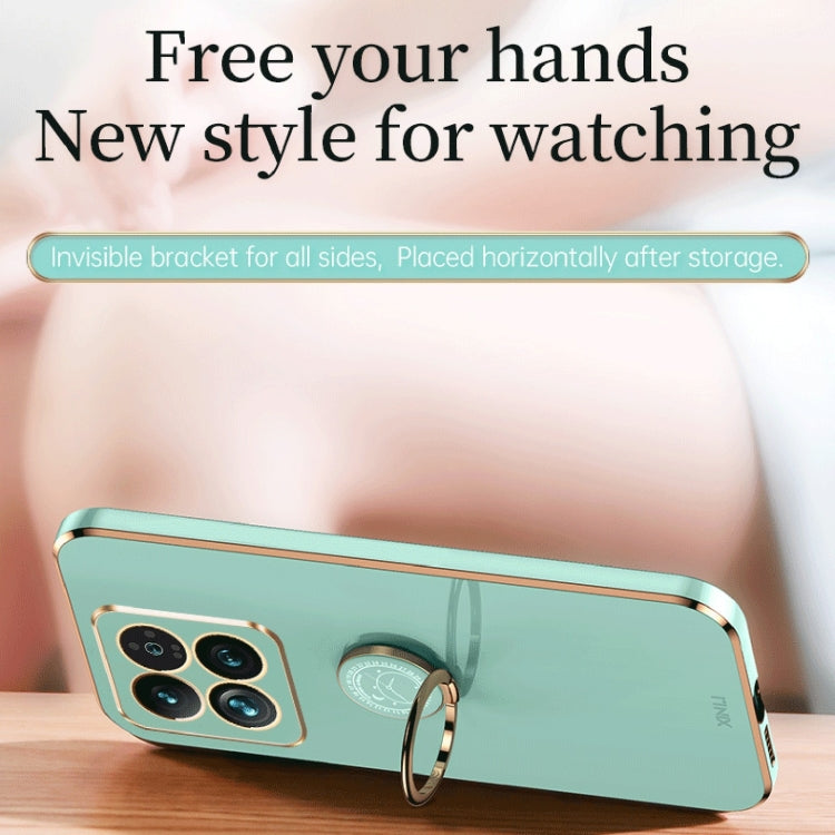 XINLI Straight Edge 6D Electroplate TPU Phone Case with Ring Holder