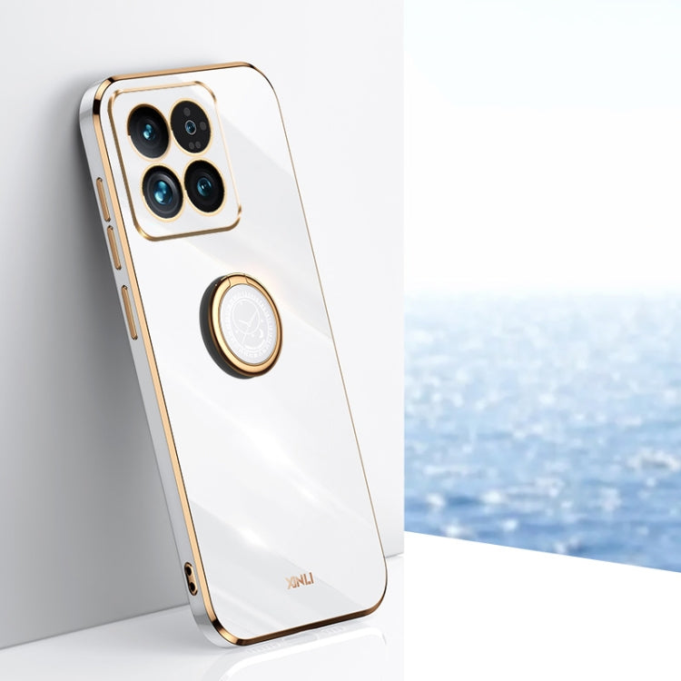 Coque XINLI Straight Edge 6D en TPU galvanisé avec anneau de support, pour Xiaomi Redmi 13C 4G, Xiaomi Redmi Note 13 Pro+, Xiaomi Redmi Note 13 Pro, Xiaomi Redmi K60 Ultra / Mi 13T