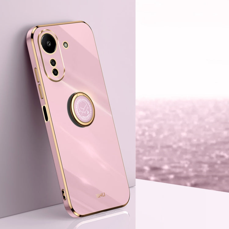 XINLI Straight Edge 6D Electroplate TPU Phone Case with Ring Holder