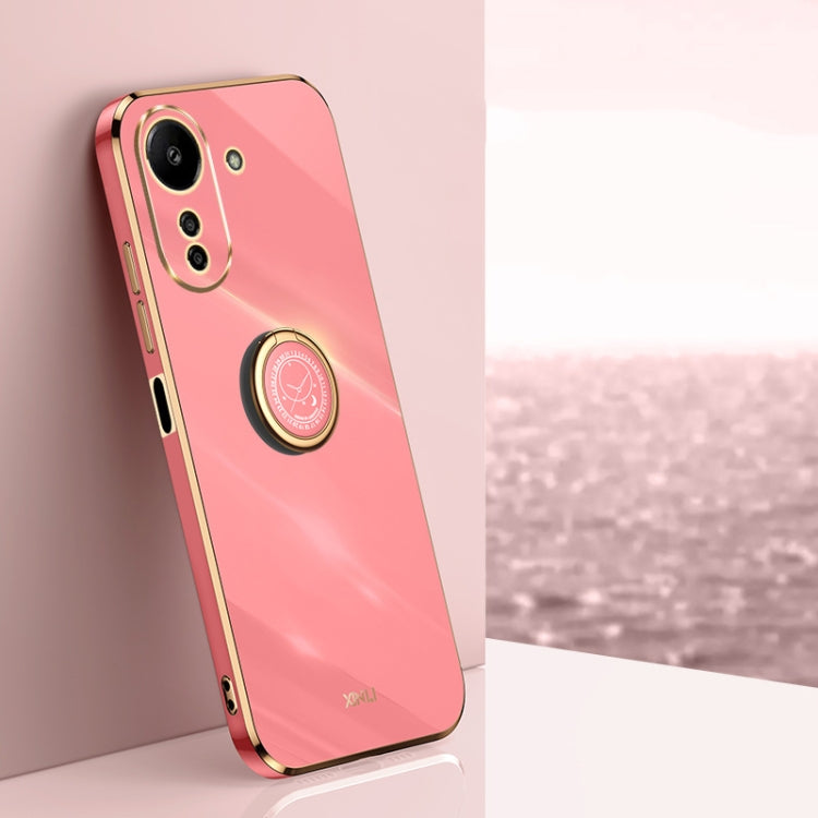 XINLI Straight Edge 6D Electroplate TPU Phone Case with Ring Holder