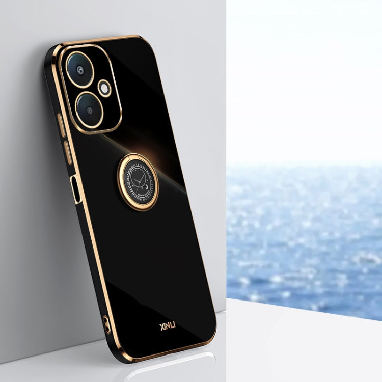 Coque XINLI Straight Edge 6D en TPU galvanisé avec anneau de support, pour Xiaomi Redmi K70E, Xiaomi 14 Pro, Xiaomi 14 et Xiaomi Redmi Note 13 5G