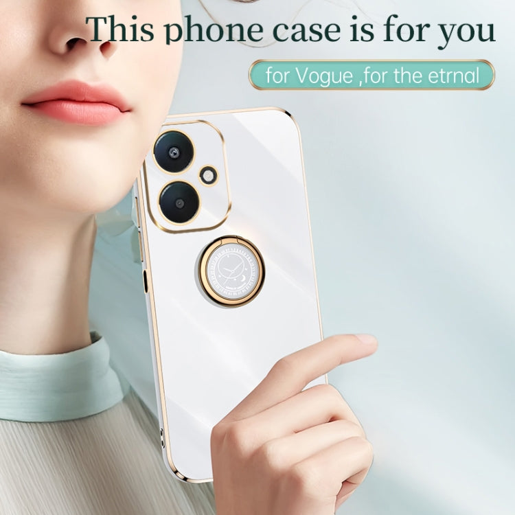 Coque XINLI Straight Edge 6D en TPU galvanisé avec anneau de support, pour Xiaomi Redmi K70E, Xiaomi 14 Pro, Xiaomi 14 et Xiaomi Redmi Note 13 5G