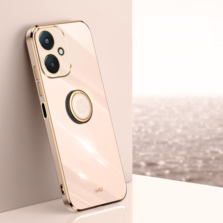 Coque XINLI Straight Edge 6D en TPU galvanisé avec anneau de support, pour Xiaomi Redmi K70E, Xiaomi 14 Pro, Xiaomi 14 et Xiaomi Redmi Note 13 5G