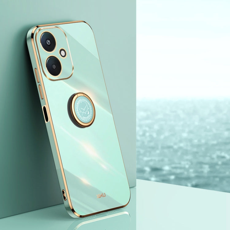 Coque XINLI Straight Edge 6D en TPU galvanisé avec anneau de support, pour Xiaomi Redmi K70E, Xiaomi 14 Pro, Xiaomi 14 et Xiaomi Redmi Note 13 5G
