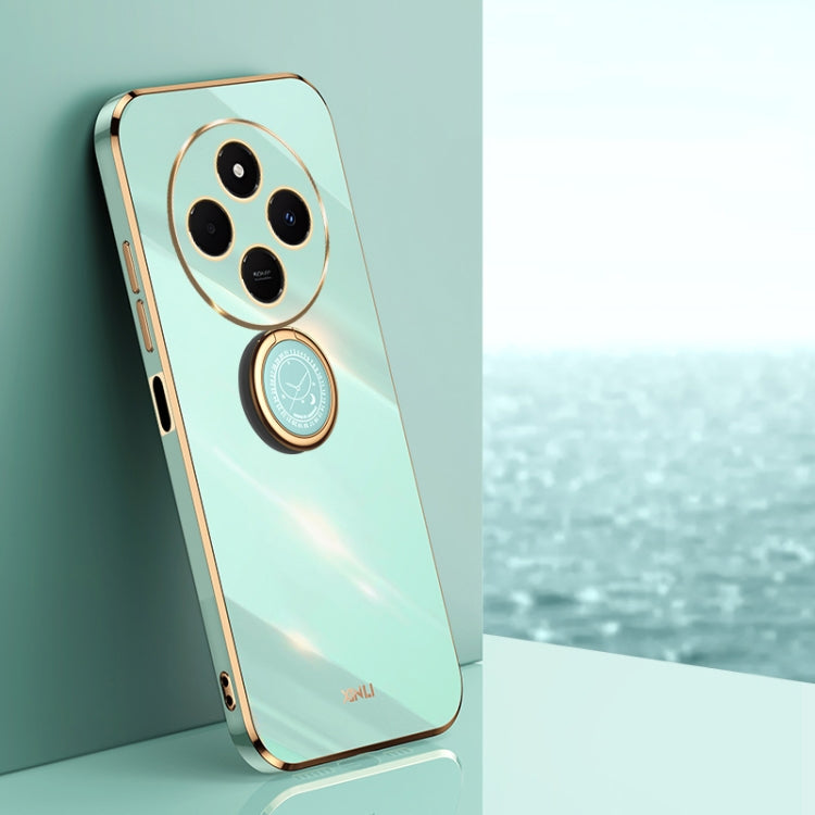 XINLI Straight Edge 6D Electroplate TPU Phone Case with Ring Holder