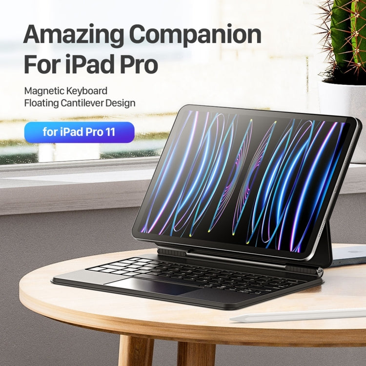 Étui en cuir avec clavier magnétique flottant DUX DUCIS MK Series pour iPad Pro 11 (2022) / Air 11 (2024), iPad Pro 12.9 (2022), iPad Pro 12.9 (2021) et iPad Pro 12.9 (2020).
