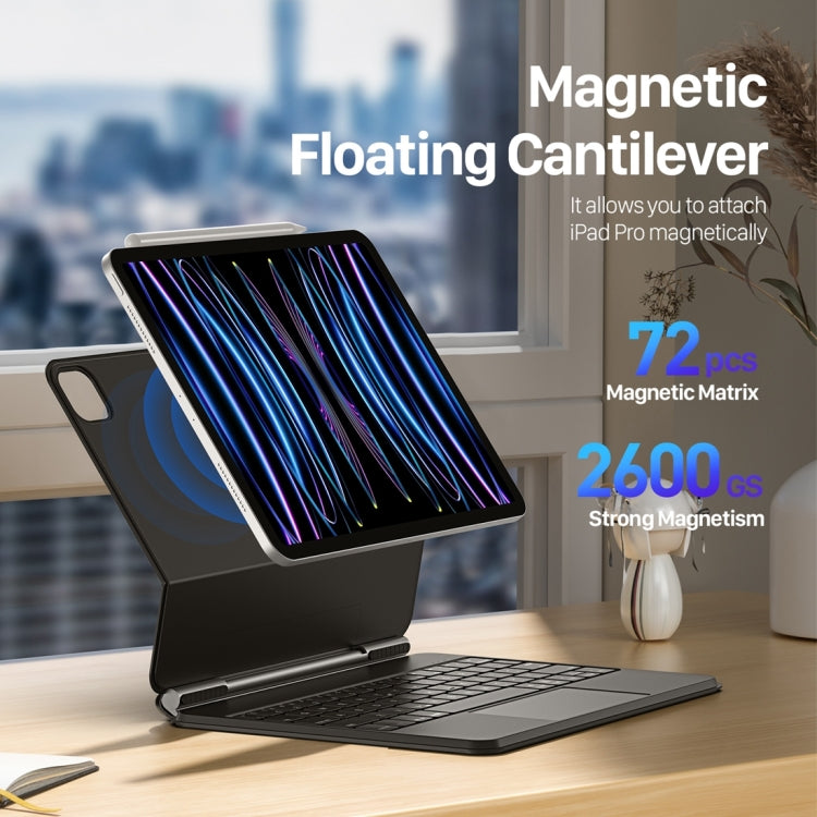 Étui en cuir avec clavier magnétique flottant DUX DUCIS MK Series pour iPad Pro 11 (2022) / Air 11 (2024), iPad Pro 12.9 (2022), iPad Pro 12.9 (2021) et iPad Pro 12.9 (2020).