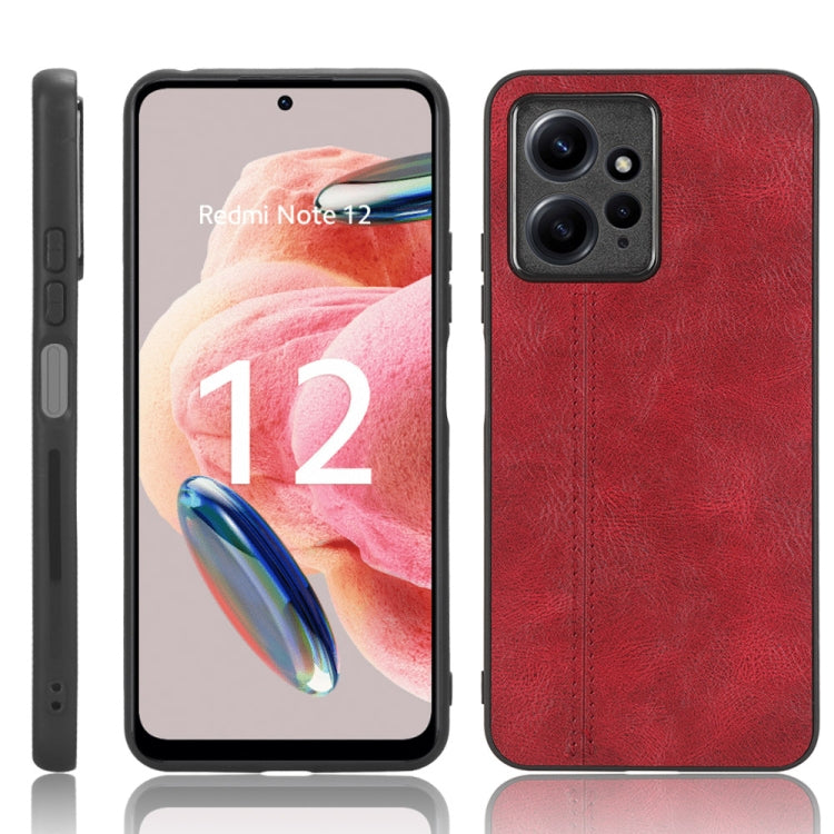 Sewing Cow Pattern Skin PC + PU + TPU Phone Case, For Xiaomi Redmi Note 12 4G Global