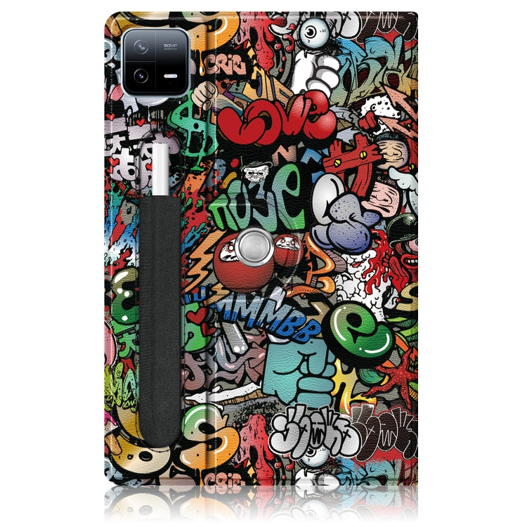 360 Rotation Stand Painted Smart Leather Tablet Case