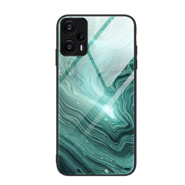 Marble Pattern Glass Protective Phone Case, For Xiaomi Redmi Note 12 4G Global, For Xiaomi Redmi Note 12 Turbo