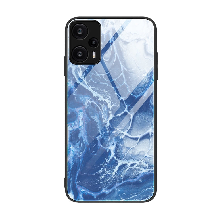 Marble Pattern Glass Protective Phone Case, For Xiaomi Redmi Note 12 4G Global, For Xiaomi Redmi Note 12 Turbo