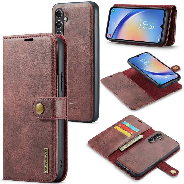 Étui en cuir magnétique amovible DG.MING Crazy Horse Texture pour Samsung Galaxy A34 5G et Samsung Galaxy A54 5G