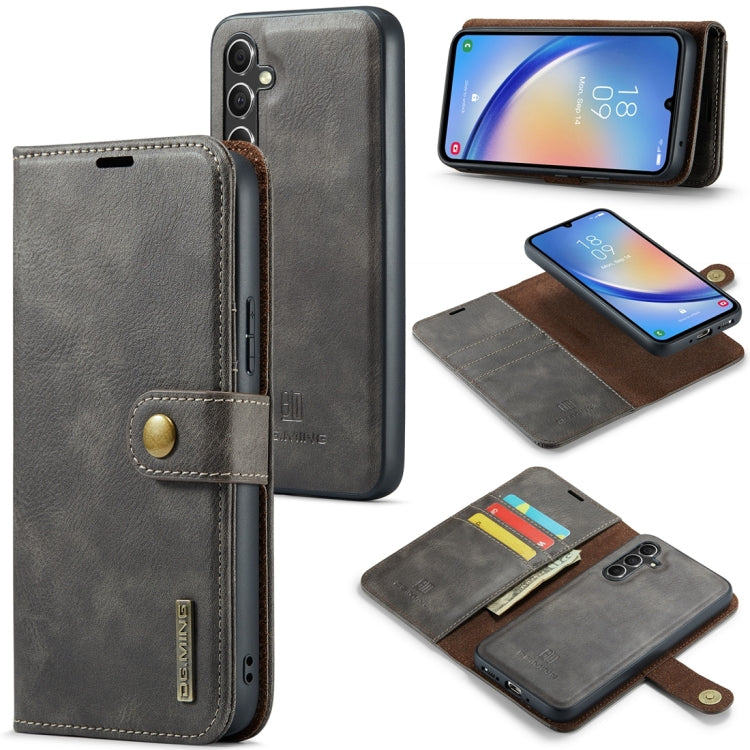 Étui en cuir magnétique amovible DG.MING Crazy Horse Texture pour Samsung Galaxy A34 5G et Samsung Galaxy A54 5G