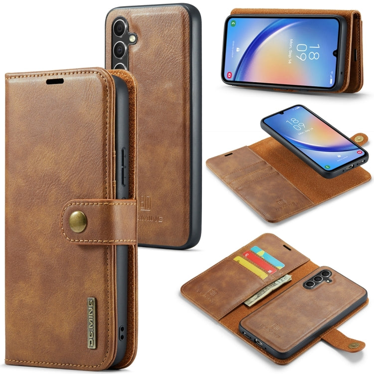 Étui en cuir magnétique amovible DG.MING Crazy Horse Texture pour Samsung Galaxy A34 5G et Samsung Galaxy A54 5G