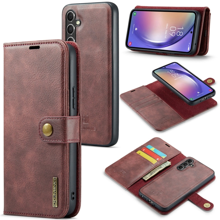 Étui en cuir magnétique amovible DG.MING Crazy Horse Texture pour Samsung Galaxy A34 5G et Samsung Galaxy A54 5G
