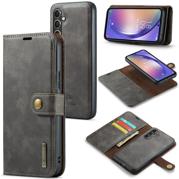 Étui en cuir magnétique amovible DG.MING Crazy Horse Texture pour Samsung Galaxy A34 5G et Samsung Galaxy A54 5G
