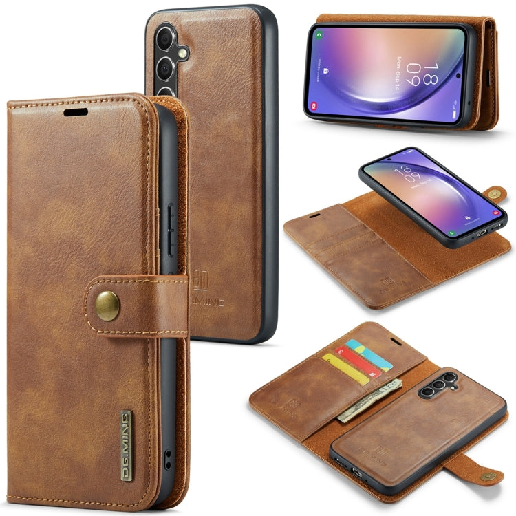 Étui en cuir magnétique amovible DG.MING Crazy Horse Texture pour Samsung Galaxy A34 5G et Samsung Galaxy A54 5G