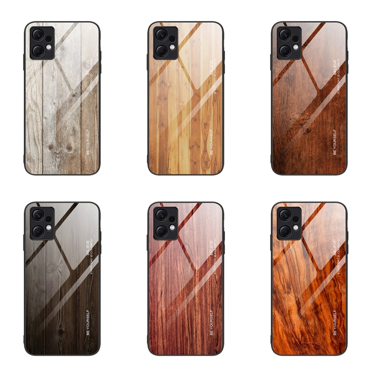 Wood Grain Glass TPU Phone Case, For Xiaomi Redmi Note 12 4G Global, For Xiaomi Redmi Note 12 Turbo