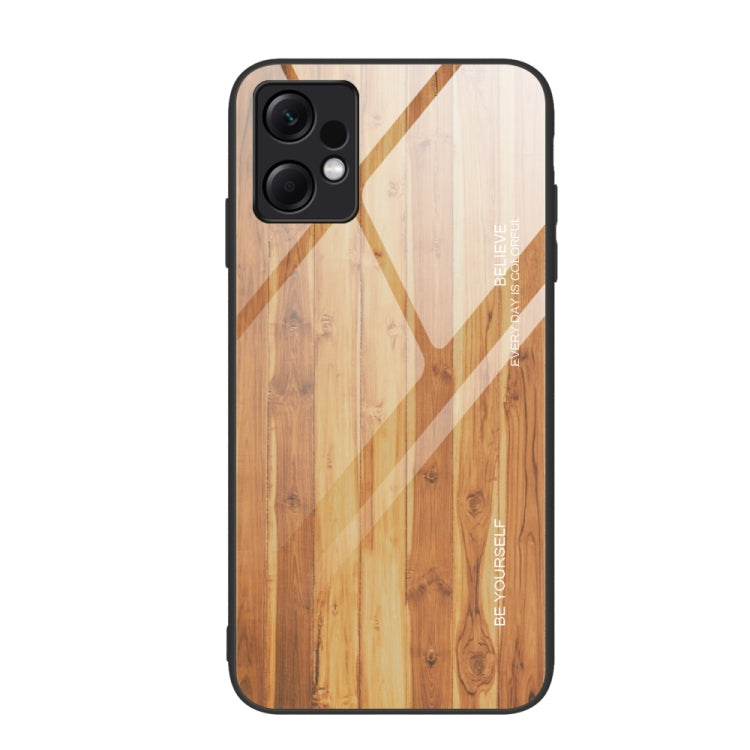 Wood Grain Glass TPU Phone Case, For Xiaomi Redmi Note 12 4G Global, For Xiaomi Redmi Note 12 Turbo