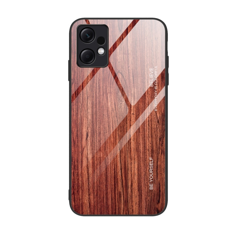 Wood Grain Glass TPU Phone Case, For Xiaomi Redmi Note 12 4G Global, For Xiaomi Redmi Note 12 Turbo