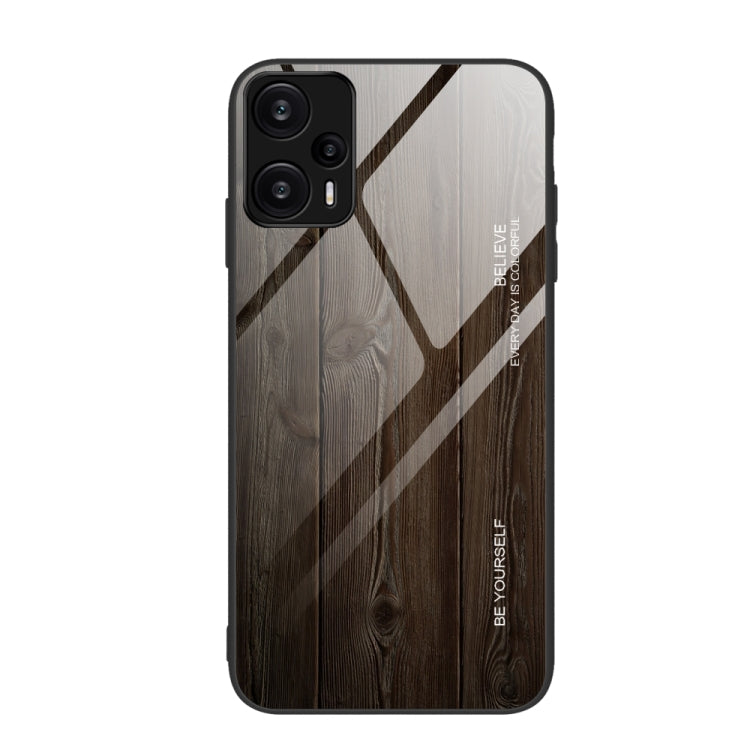 Wood Grain Glass TPU Phone Case, For Xiaomi Redmi Note 12 4G Global, For Xiaomi Redmi Note 12 Turbo