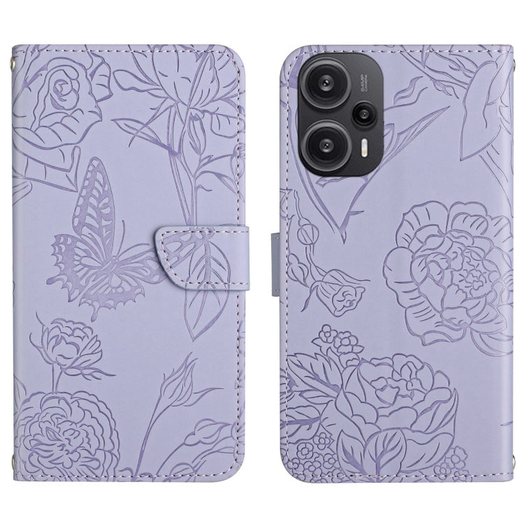 Skin Feel Butterfly Embossed Flip Leather Phone Case