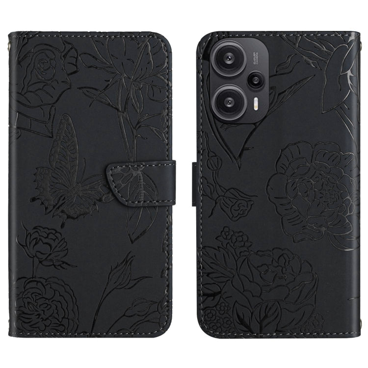 Skin Feel Butterfly Embossed Flip Leather Phone Case