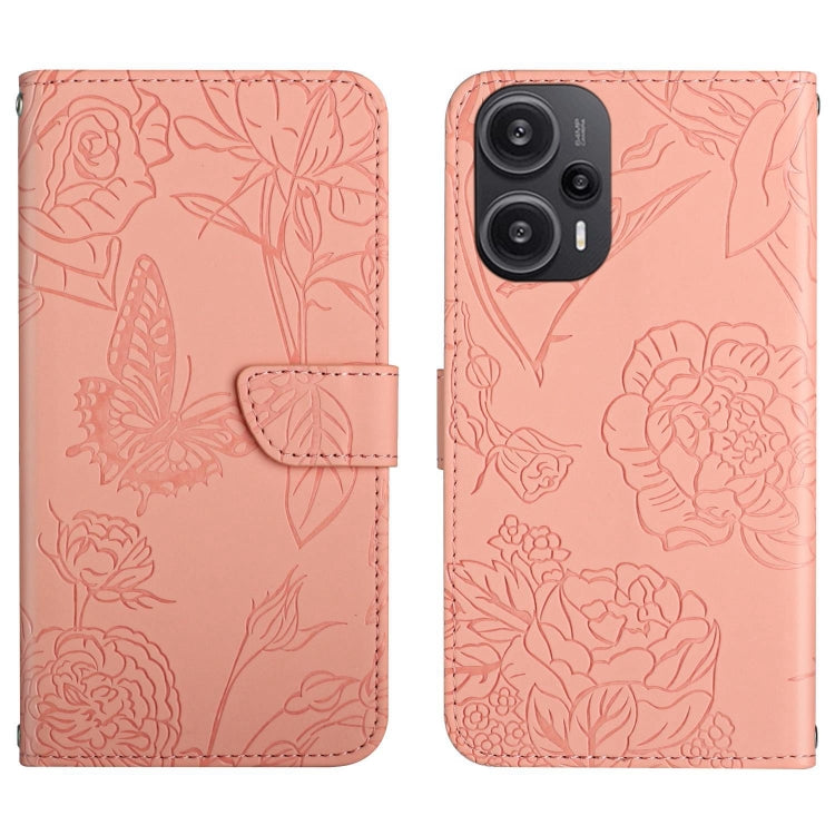 Skin Feel Butterfly Embossed Flip Leather Phone Case