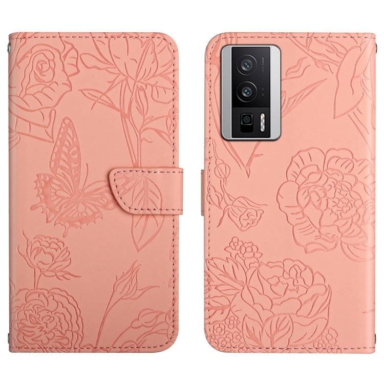 Skin Feel Butterfly Embossed Flip Leather Phone Case